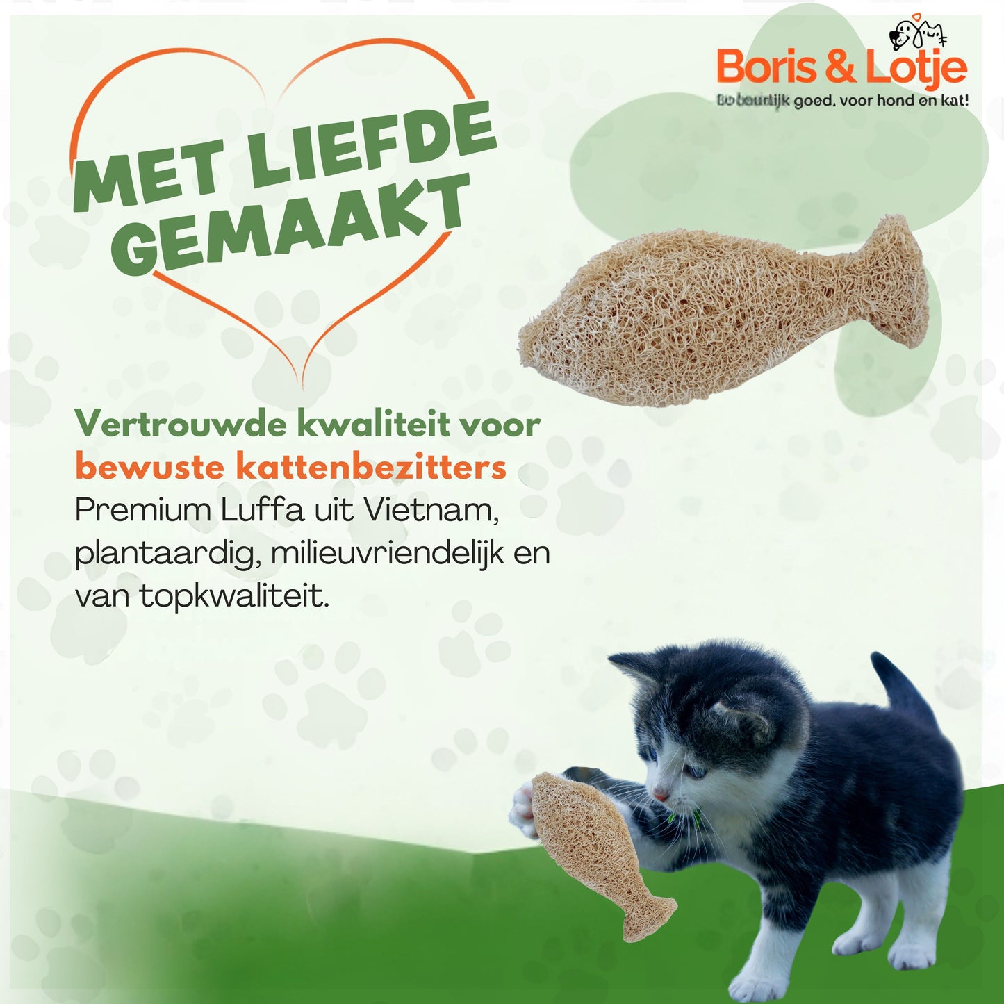 Natural Toothbrush for Cats - Made from 100% Luffa