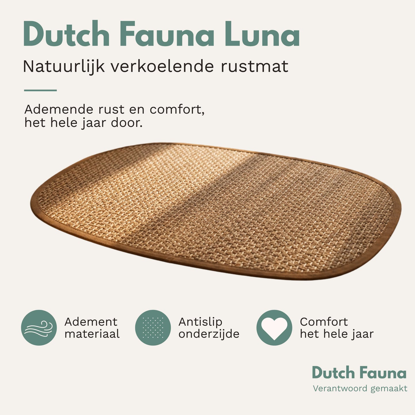 Dutch Fauna Luna Verkoelende Hondenmat & Kattenmat  - Van 30% Plantenvezels