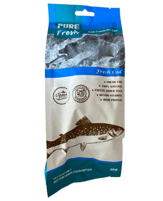 Kabeljauw Kattensnacks 100% natuurlijk 70 gram - Per stuk