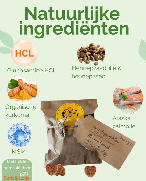 Heup & Gewrichten supplement met Glucosamine - 150 hondensnoepjes met eend smaak