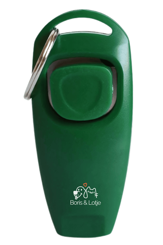 Clicker hond met fluit Groen RVS - Per stuk