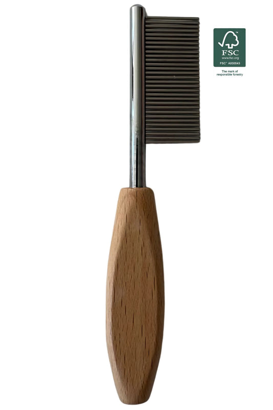Dog comb Facial comb 10.6 x 1.9 cm Sustainable birch wood - Per piece