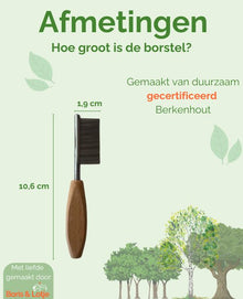 Gezichtskam hond - berkenhout 10,6 × 1,9 cm