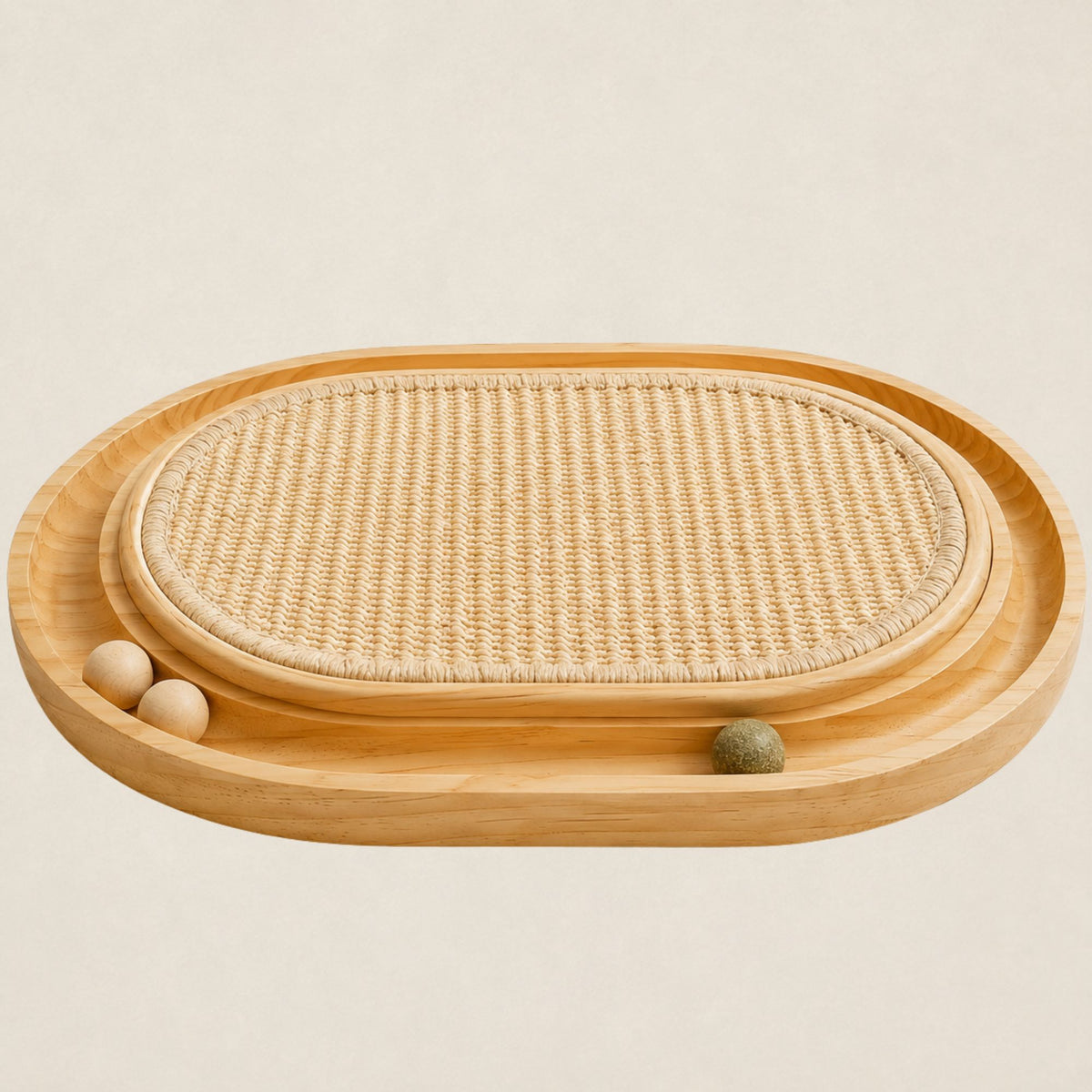 Krabplank kat met speelbaan - hout & sisal 40,6 cm