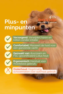 Slickerborstel hond M - lotushout 16,7 × 11 cm