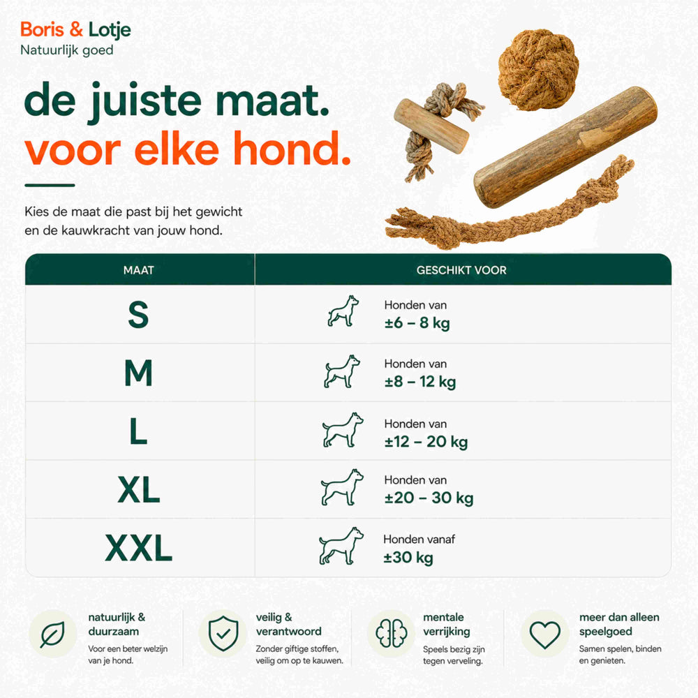 Deluxe hondenpakket L - Natuurlijk kauwen en spelen