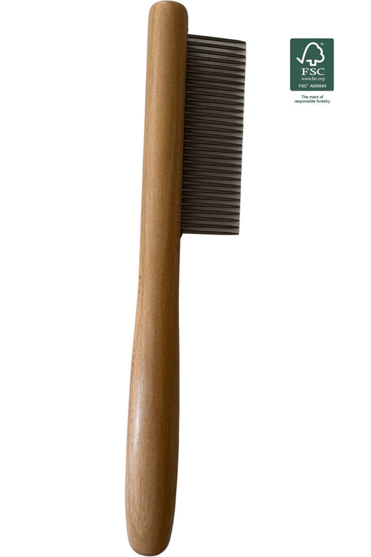 Dog comb Wide steel teeth 20.4 x 4 cm Sustainable birch wood - Per piece