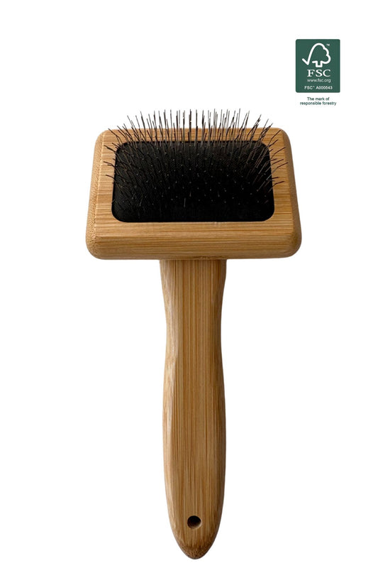 Dog Brush with Long Pins 15.4 x 6.7 cm Sustainable Bamboo Wood - Per Piece