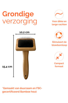 Hondenborstel lange pinnen M - bamboe 15,4 × 10,2 cm