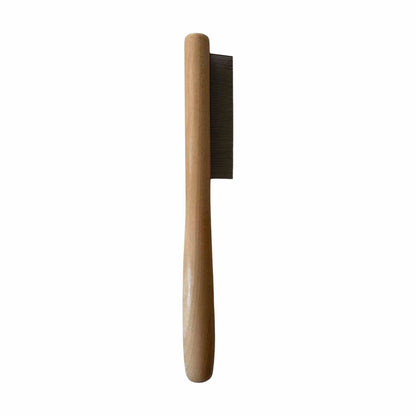 Hondenkam Fijne stalen tanden 20,4 x 3,2 cm Duurzaam berkenhout - Per stuk