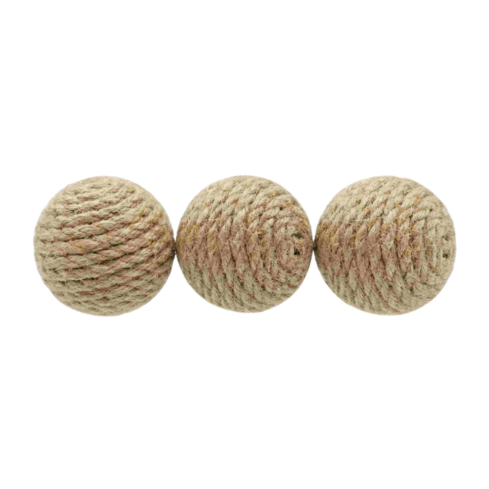 Sisal kattenballen met natuurlijke rammelaar - 3 stuks