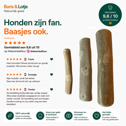 Koffieboomwortel Kauwstaaf Hond L (17–20 cm) - Per stuk