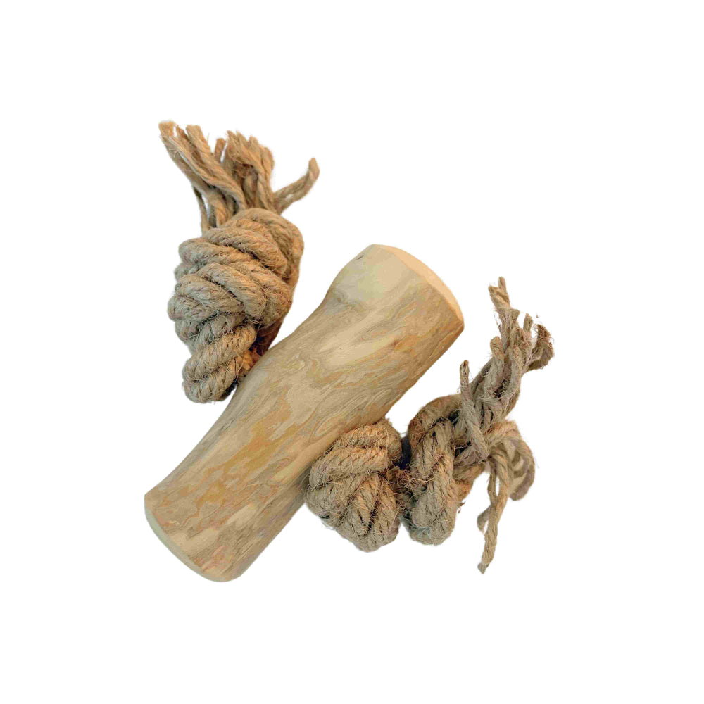 Koffieboomwortel met Henneptouw L - Per stuk