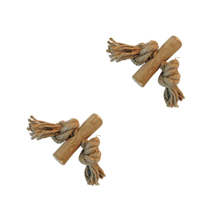 Koffieboomwortel met Henneptouw XS - Per stuk