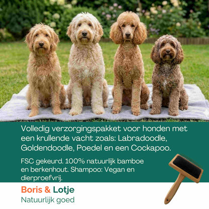 Doodle Verzorgingspakket – Slickerborstel, 2 Hondenkammen & Anti-Klit Hondenshampoo
