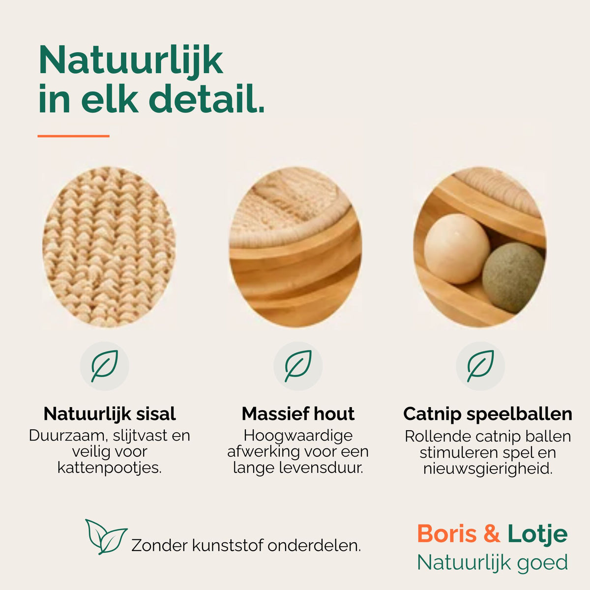 Krabplank kat met speelbaan - hout & sisal 40,6 cm