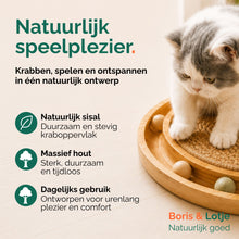 Krabplank kat met speelbaan - hout & sisal 40,6 cm