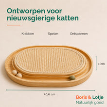 Krabplank kat met speelbaan - hout & sisal 40,6 cm