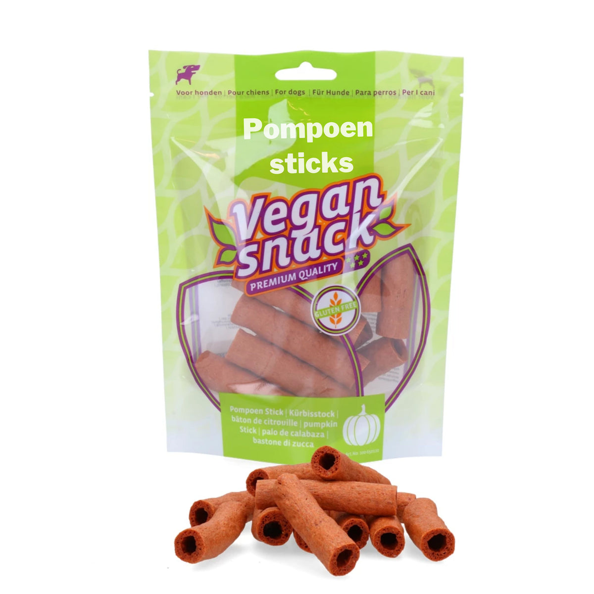 Vegan hondensnack Pompoen sticks 6 cm - Per 80 g