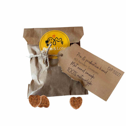 Pre & Probiotica hond - Ondersteunt Spijsvertering & Weerstand - 60 hondensnoepjes met eend smaak