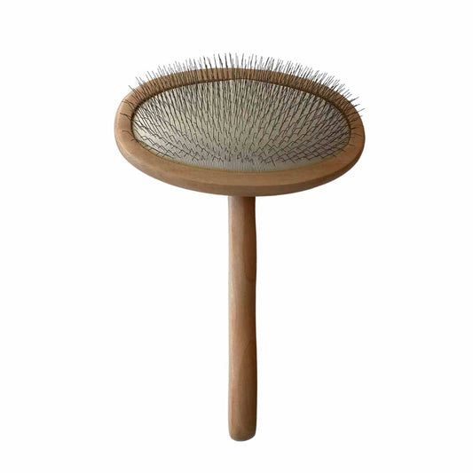 Hondenborstel Slickerborstel 19,5 x 12,2 cm Duurzaam Lotus hout - Per stuk